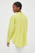 Сорочка з льоном Answear Lab колір зелений regular класичний комір
