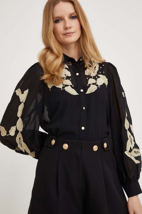 Сорочка Answear Lab жіноча колір чорний regular класичний комір (3354900)