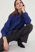Сорочка Answear Lab жіноча колір синій relaxed класичний комір (3432991)