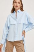 Бавовняна сорочка Answear Lab жіноча relaxed класичний комір колір блакитний (3398713)