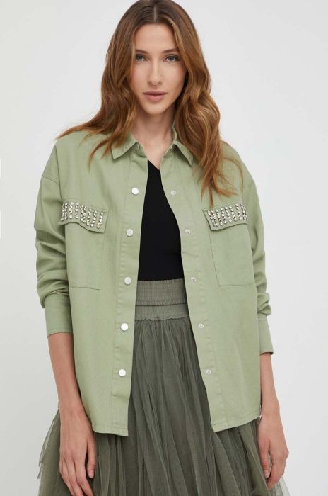 Бавовняна сорочка Answear Lab жіноча колір зелений relaxed класичний комір (3412376)