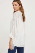 Сорочка з шовком Answear Lab колір білий relaxed