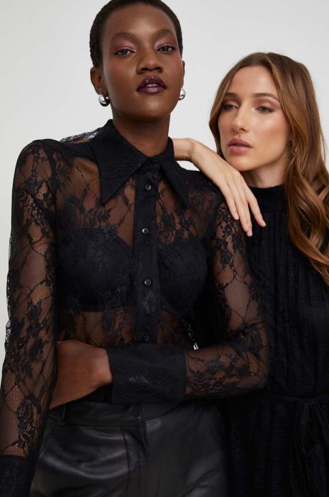 Сорочка Answear Lab X Лімітована колекція NO SHAME жіноча колір чорний regular класичний комір (3535126)