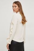 Сорочка Answear Lab жіноча колір бежевий regular в'язане декольте