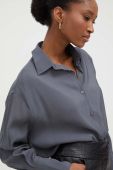 Сорочка Answear Lab жіноча колір сірий relaxed класичний комір (3651952)
