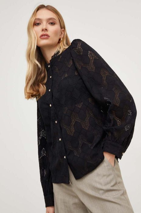 Сорочка Answear Lab жіноча колір чорний regular зі стійкою (3677042)