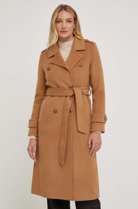Вовняне пальто Answear Lab колір бежевий перехідне (3530157)