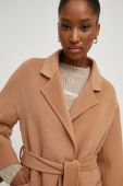 Вовняне пальто Answear Lab колір бежевий перехідний (3530178)