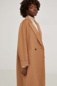 Вовняне пальто Answear Lab колір бежевий перехідний oversize (3530180)