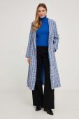 Пальто Answear Lab жіночий перехідний без застібки колір блакитний