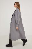 Пальто Answear Lab X Лімітована колекція NO SHAME жіноче колір сірий перехідне двобортне