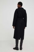 Пальто з вовною Answear Lab колір чорний перехідний без застібки
