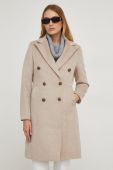 Пальто з вовною Answear Lab колір бежевий перехідний двобортний (3589118)