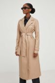 Пальто Answear Lab жіночий колір бежевий перехідний без застібки (3572786)