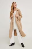 Пальто Answear Lab жіночий колір бежевий перехідний двобортний (3651968)