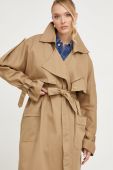 Пальто Answear Lab жіночий колір бежевий перехідний без застібки (3674577)