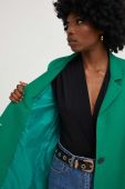 Піджак з домішкою льону Answear Lab колір зелений однобортний однотонний