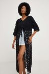 Накидка Answear Lab колір чорний oversize однотонна
