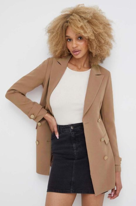 Піджак Answear Lab колір бежевий двобортний однотонна (3339558)