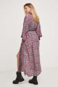 Шовкове кімоно Answear Lab колір рожевий без застібки візерунок