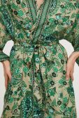Шовкове кімоно Answear Lab колір зелений візерунок