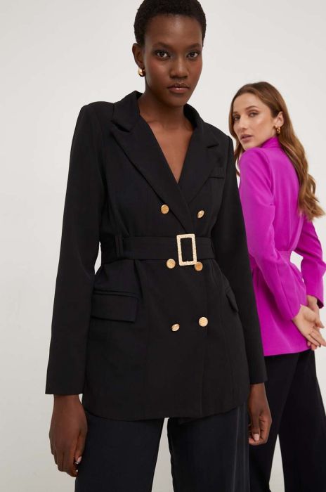 Піджак Answear Lab колір чорний двобортний однотонна (3464148)