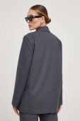 Піджак Answear Lab колір сірий двобортний однотонна