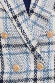 Бавовняний піджак Answear Lab двобортний візерунок колір блакитний
