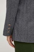 Піджак з домішкою вовни Answear Lab колір сірий двобортний візерунок