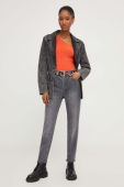 Джинсовий піджак Answear Lab колір сірий однобортний однотонна