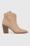 Черевики Answear Lab жіночі колір бежевий каблук блок (3508824)