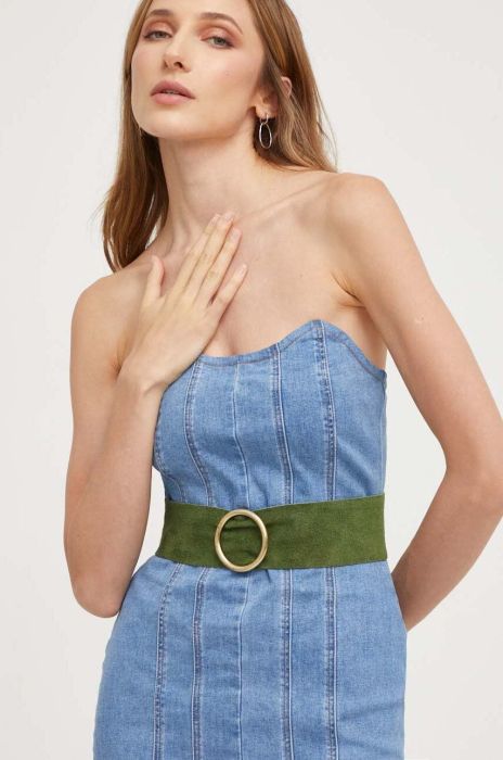 Замшевий ремінь Answear Lab колір зелений (3398600)