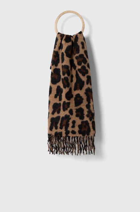 Шарф з шерстю Answear Lab колір коричневий візерунок (3559109)