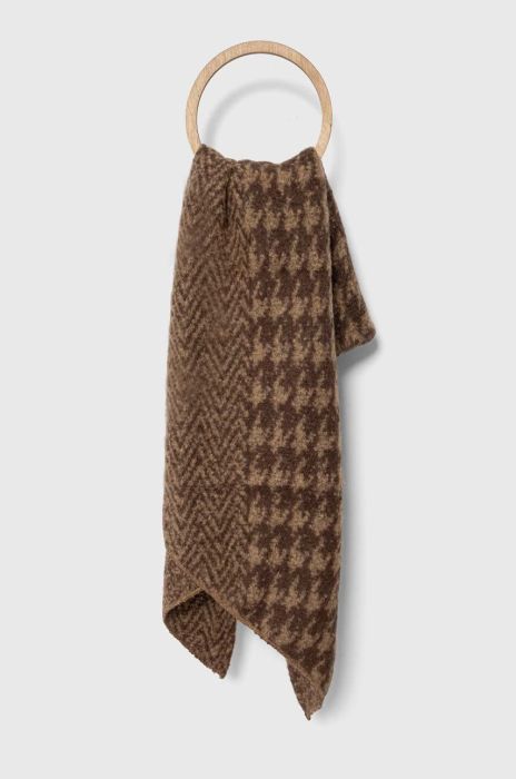 Шарф з шерстю Answear Lab колір коричневий візерунок (3655957)