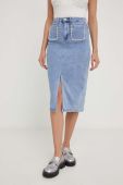 Джинсова спідниця Answear Lab midi пряма колір блакитний (3326267)