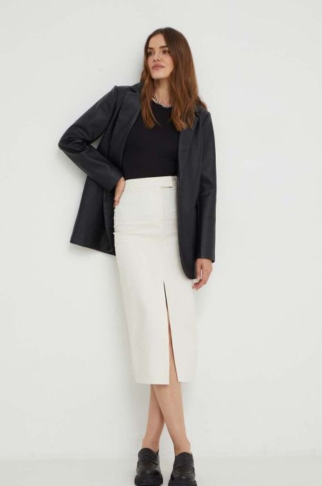 Спідниця Answear Lab колір білий midi олівець