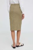 Льняна спідниця Answear Lab колір зелений midi олівець