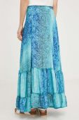 Шовкова спідниця Answear Lab maxi розкльошена колір блакитний