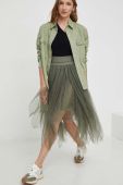 Спідниця Answear Lab колір зелений midi розкльошена