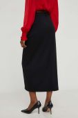Спідниця з шерстю Answear Lab колір чорний midi пряма