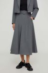 Спідниця Answear Lab колір сірий midi розкльошена (3611270)