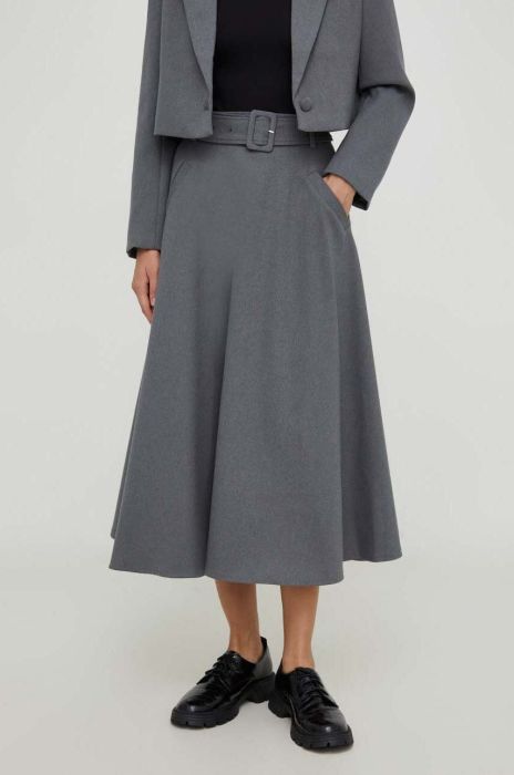 Спідниця Answear Lab колір сірий midi розкльошена (3611270)