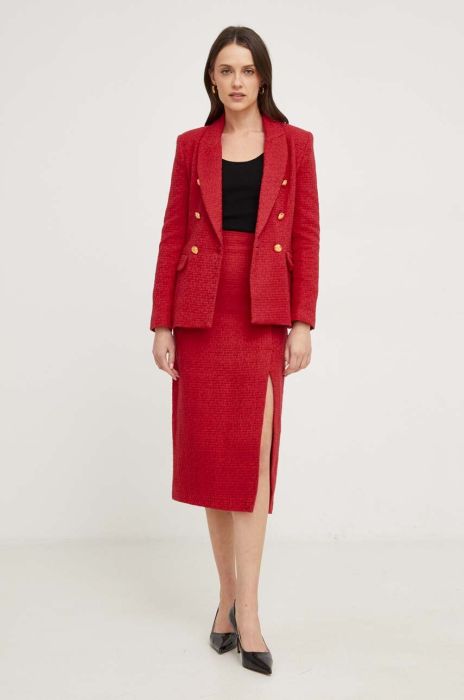 Бавовняна спідниця Answear Lab колір червоний midi олівець