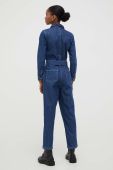 Джинсовий комбінезон Answear Lab колір синій з бавовни з коміром