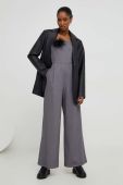 Комбінезон з домішкою вовни Answear Lab колір сірий оголена спина