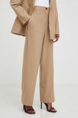 Штани Answear Lab жіночі колір бежевий широке висока посадка (3433083)