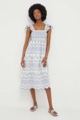 Бавовняна сукня Answear Lab колір білий mini розкльошена (3314410)