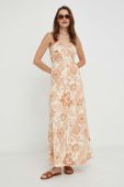 Льняна сукня Answear Lab колір бежевий maxi розкльошена (3377386)