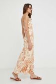 Льняна сукня Answear Lab колір бежевий maxi розкльошена (3377386)