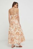 Льняна сукня Answear Lab колір бежевий maxi розкльошена (3377386)